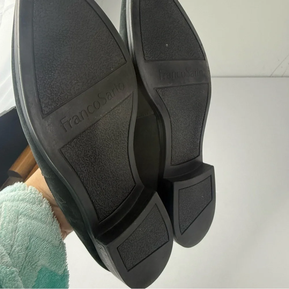Franco Sarto Womens 7 Kyla Black Suede Slip On Flat
